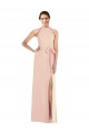 Halter Criss Cross Cutout Back Maxi Formal Crepe Bridesmaid Dress / Prom Dress for Sale