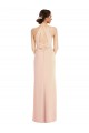 Halter Criss Cross Cutout Back Maxi Formal Crepe Bridesmaid Dress / Prom Dress for Sale