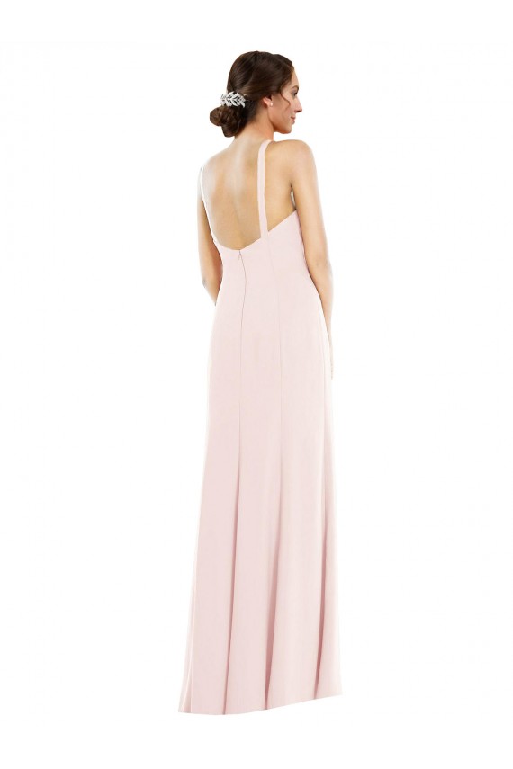 Criss Cross Halter Princess Line Trumpet Formal Crepe Bridesmaid Dress / Prom Dress for Sale