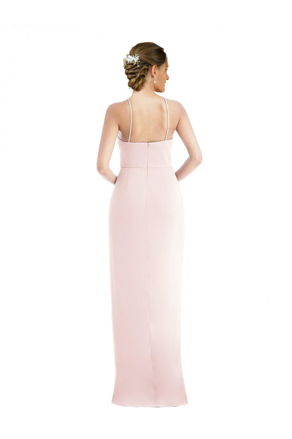 Halter Draped Tulip Skirt Maxi Bridesmaid Dress / Prom Dress for Sale