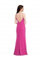 Open Back High Neck Halter Trumpet Formal Crepe Bridesmaid Dress / Prom Dress for Sale