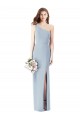 One Shoulder Crepe Trumpet Bridesmaid Dress / Prom Dress with Front Slit for Sale