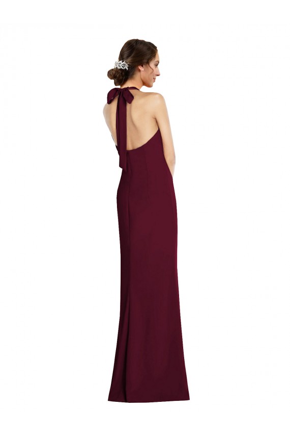 Tie Halter Open Back Trumpet Bridesmaid Dress / Prom Dress for Sale