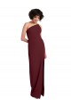 Sleek One Shoulder Long Formal Crepe Bridesmaid Dress / Prom Dress with Daring Slit for Sale