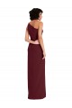 Sleek One Shoulder Long Formal Crepe Bridesmaid Dress / Prom Dress with Daring Slit for Sale