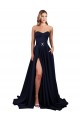 Sweetheart Neckline Low Back Long Formal Crepe Bridesmaid Dress / Prom Dress with Pockets & High Leg Spit for Sale