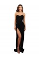 Corset Style Strapless Formal Crepe Bridesmaid Dress / Prom Dress with High Split for Sale