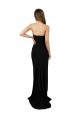 Corset Style Strapless Formal Crepe Bridesmaid Dress / Prom Dress with High Split for Sale