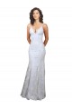 V-Neckline Backless Floral Patterned Sequin Formal Bridesmaid Dress / Prom Dress for Sale