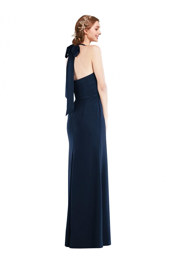 High Neck Open Back Long Maxi Bridesmaid Dress / Prom Dress for Sale