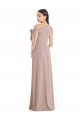 Off the Shoulder Tie Detail Maxi Formal Crepe Bridesmaid Dress / Prom Dress with Front Slit for Sale