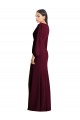 Long Puff Sleeve V-Neck Trumpet Bridesmaid Maxi Dress for Sale