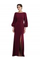 Bishop Sleeve Open Back Trumpet Formal Crepe Bridesmaid Dress / Prom Dress with Scarf Tie for Sale