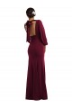 Bishop Sleeve Open Back Trumpet Formal Crepe Bridesmaid Dress / Prom Dress with Scarf Tie for Sale