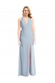 Plunge Neck Halter Backless Trumpet Bridesmaid Dress / Prom Dress with Front Slit for Sale