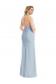 Plunge Neck Halter Backless Trumpet Bridesmaid Dress / Prom Dress with Front Slit for Sale