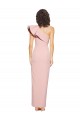 Full Length One Shoulder Formal Crepe Bridesmaid Dress / Prom Dress with Side Leg Split for Sale