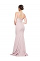 Straight Neck Long Strapless Formal Crepe Bridesmaid Dress / Prom Dress with Soft Tulle Overlay and Small Train for Sale