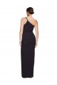 Long Floor Length Formal Crepe Bridesmaid Dress / Prom Dress with Side Split and One Strap for Sale