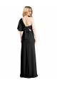 Pleated One Shoulder Flutter Sleeves Slim Formal Crepe Bridesmaid Dress / Prom Dress for Sale