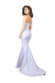 Simple Long Strapless Sweetheart Mermaid Crepe Beach Wedding Dress for Sale