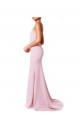 Square Neck Criss Cross Open Back Slim Crepe Bridesmaid Dress / Prom Dress with Spaghetti Straps for Sale