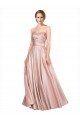Long Plated Strapless Sweetheat Formal Stretch Satin Bridesmaid Dress / Prom Dress for Sale