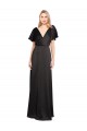 Cap Sleeves Open Back Long Formal Stretch Satin Bridesmaid Dress / Prom Dress for Sale