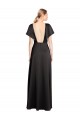 Cap Sleeves Open Back Long Formal Stretch Satin Bridesmaid Dress / Prom Dress for Sale