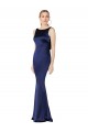 Sheath High Neck Formal Stretch Satin Bridesmaid Dress / Prom Dress Low Back for Sale