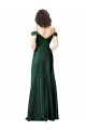 Off the Shoulder Sleeves Long Formal Stretch Satin Bridesmaid Dress / Prom Dress with Pleated Draped Neckline for Sale