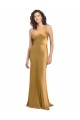 One Shoulder Long Floor Length Formal Stretch Satin Slip Bridesmaid Dress / Prom Dress for Sale