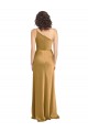 One Shoulder Long Floor Length Formal Stretch Satin Slip Bridesmaid Dress / Prom Dress for Sale