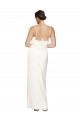 High Neck Formal Stretch Satin Bridesmaid Dress / Prom Dress with Low Back and Side Slit for Sale