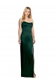 Scooped Strapless Neckline Stretech Satin Bridesmaid Dress / Prom Dress with Side Slit for Sale