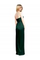 Scooped Strapless Neckline Stretech Satin Bridesmaid Dress / Prom Dress with Side Slit for Sale
