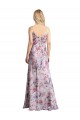 Draped Cowl Neck Long Printed Formal Stretch Satin Bridesmaid Dress for Sale