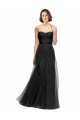 Long Tulle Bridesmaid Dress with Sweetheart Neckline and Belt for Sale