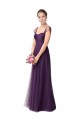 Full Length Long Tulle Bridesmaid Dress with Sweetheart Neckline for Sale