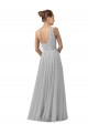 Floor Length Tulle Bridesmaid Dress with Shirred One Shoulder Bodice for Sale