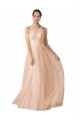 Illusion One Shoulder Tulle Bridesmaid Dress with Shirred Bodice for Sale