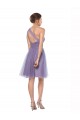 One Shoulder Short Knee Length Tulle Bridesmaid Dress for Sale