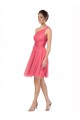 One Shoulder Short Knee Length Tulle Bridesmaid Dress for Sale