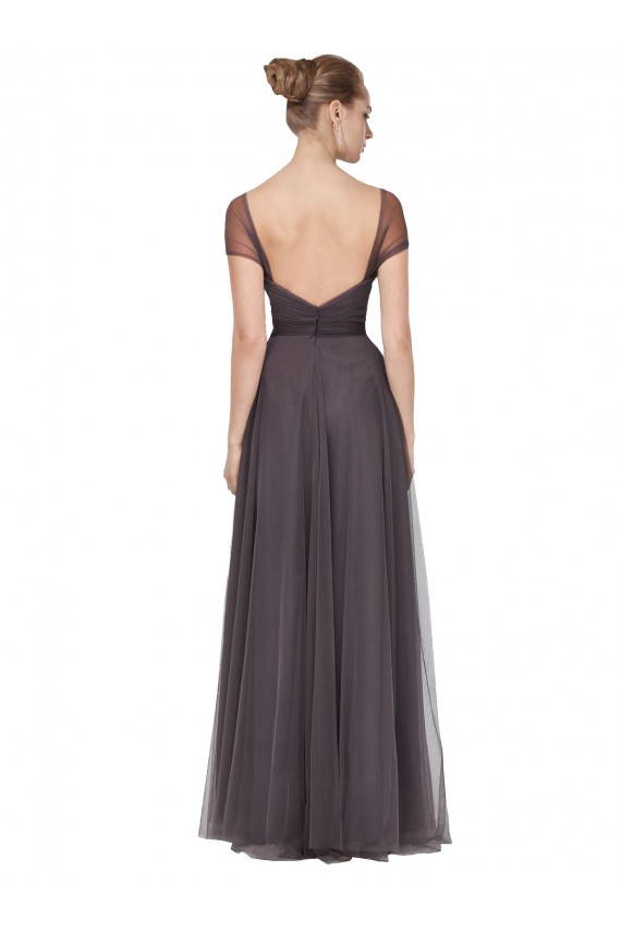 Sweetheart Neckline Long Tulle Bridesmaid Dress with Straps for Sale