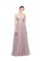 Sweetheart Neckline Long Tulle Bridesmaid Dress with Lace Bodice for Sale