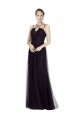 High Neck Long A-Line Tulle Bridesmaid Dress for Sale