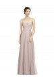 Long Strapless Tulle Bridesmaid Dress with Pleated Bodice for Sale