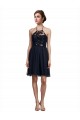 High Neck Illusion Bodice Bridesmaids Dress for Sale