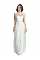High Neckline Long Tulle Bridesmaid Dress with Illusion Front for Sale