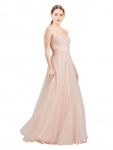 Floor Length Sweetheart Tulle Bridesmaid Dress with Open Back for Sale